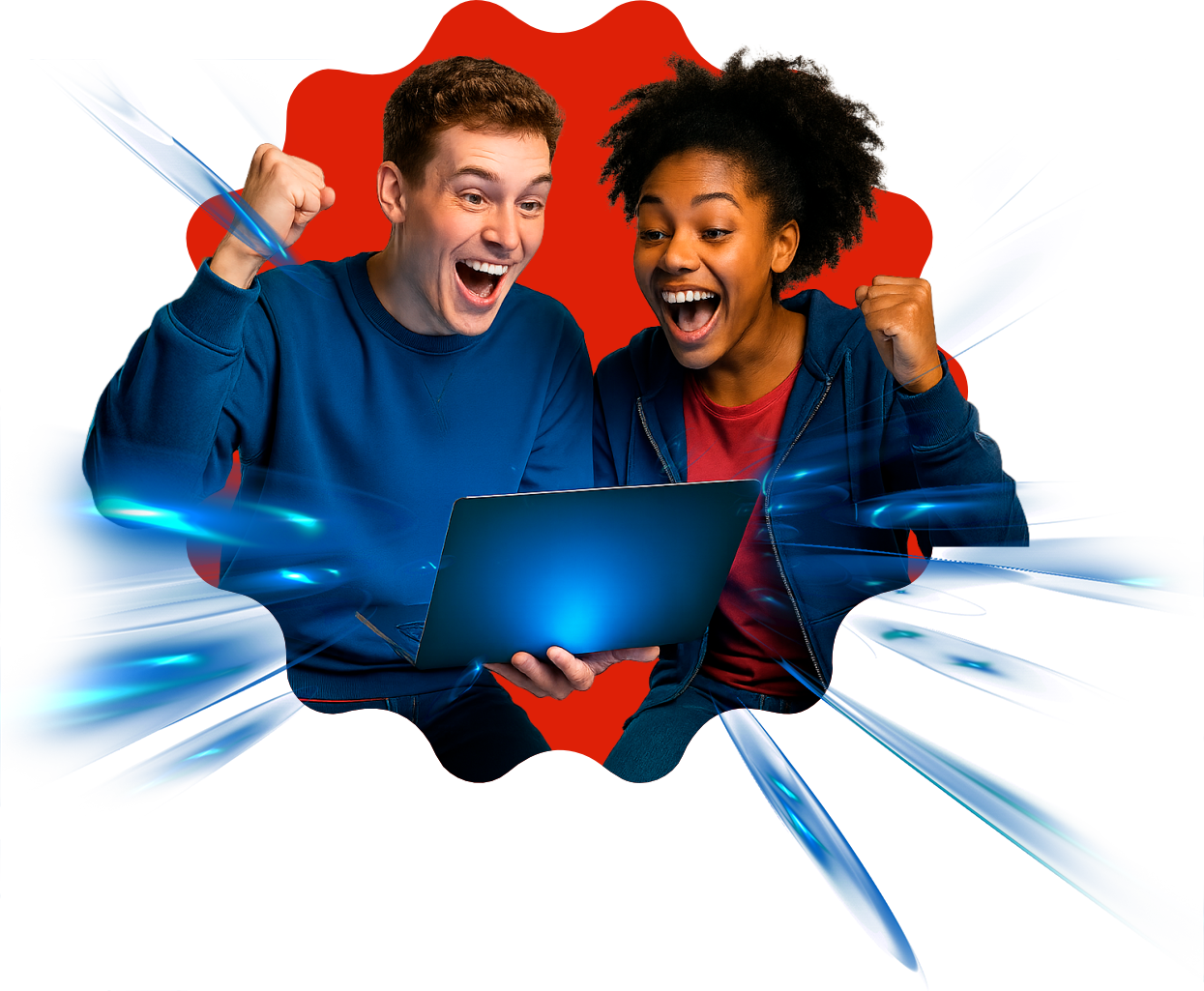 Casal feliz usando dispositivos conectados